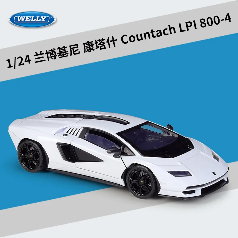Welly 1:24 Lamborghini Countach Lpi800 모조 합금 자동차 모델 장난감 액세서리