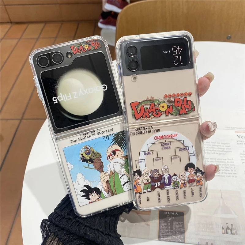 

Anime Korean Style Dragon Ball Goku Master Roshi One Piece For Samsung Galaxy Z Flip Fold 3 4 5 Cover Phone Case Toy Gift
