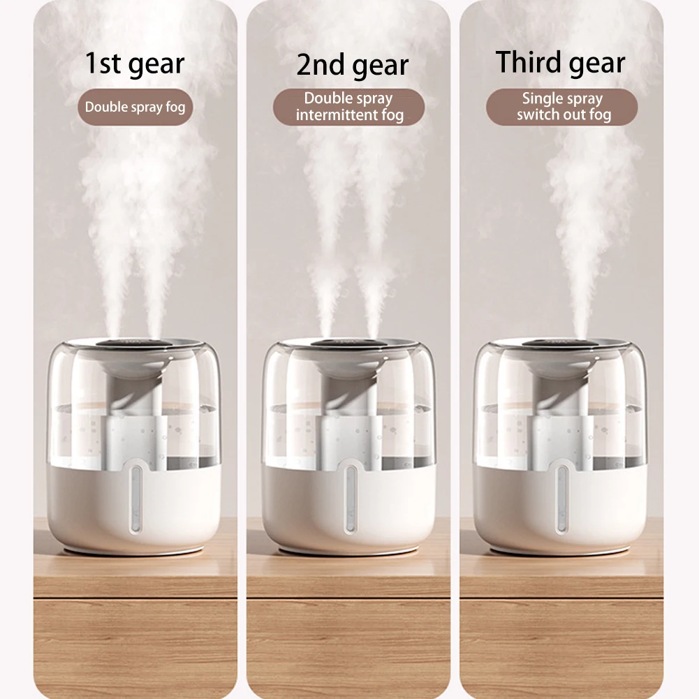 6.8L Air Humidifier Dual Nozzle Humidity Diffuser Digital Display Cool Mist Humidifier Portable 3 Modes for Living Room Bedroom