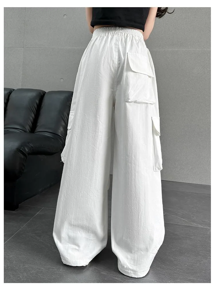 2026 1pc pant new autumn teens tracksuit dance hip hop Girls cloth casual loose wide leg Cargo Kid hip hop 4 5 8 10 12 14 year 5