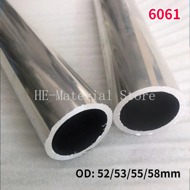 6061 Aluminium Alloy Tube OD 52/53/55/58mm Hollow Round Aluminum Tube ID 35/40/44/45/50mm 1Pcs