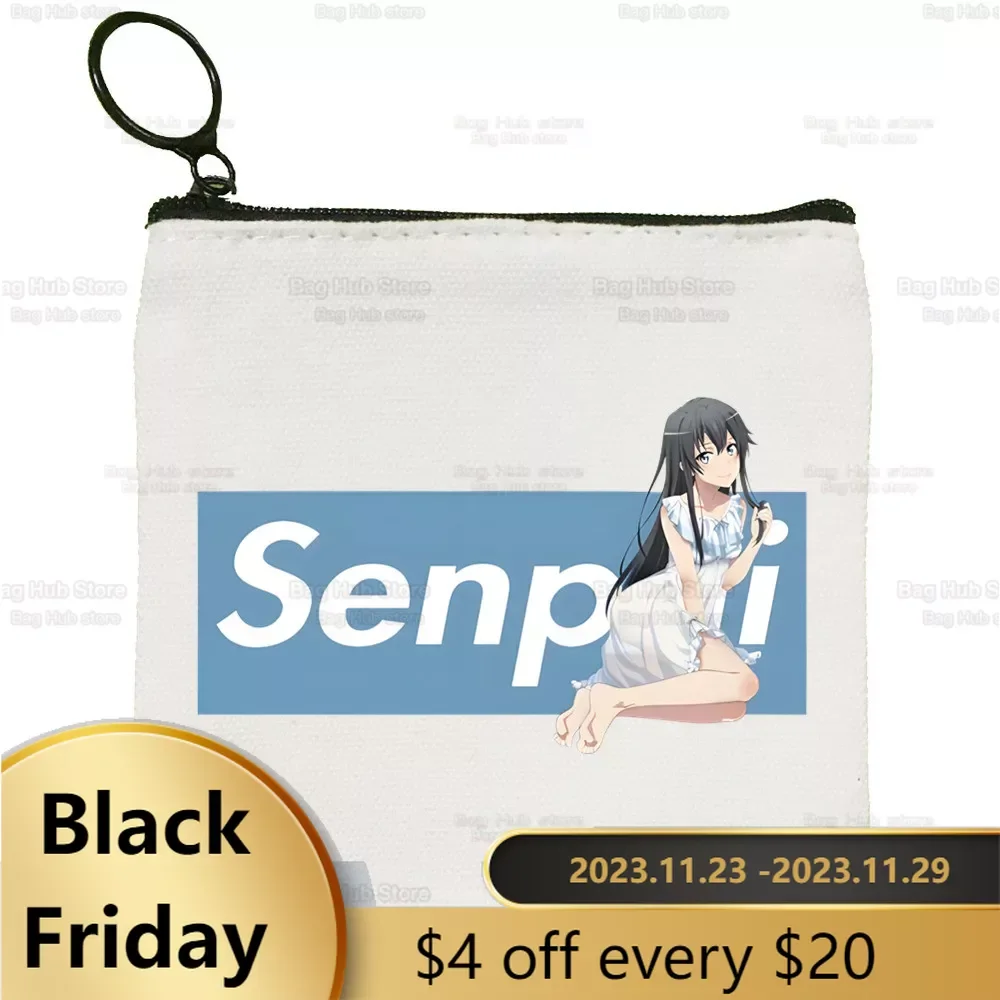 

My Teen Romantic Comedy Canvas Coin Purse Collection Yukinoshita Yukino Canvas Bag Small Wallet Zipper Key Bag Hand Gift