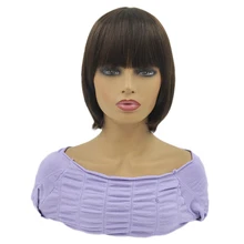 

Brazilian Hair Wigs Remy Silky Straight Natural #2 4# 100% Human Hair Bob Wig 150 Density Full Machine Made Non Lace Wig Sale