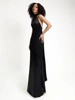 Elegant Solid Ribbon Women Halter Dress Off Shoulder Pearl Chain Backless Slim Female Maxi Dresses Wedding Gowns Chic Lady Robe - Image 4
