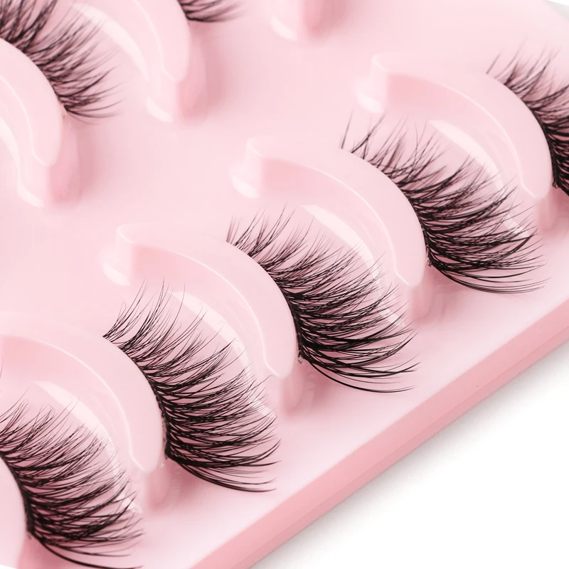 Description Picture 5 of itemHalf Eey Lashes Faux 3/5 Pairs 3D Mink Lashes Wispy 3d Fluffy Natural False Eyelashes Halves Fake Eyelash Extension Maquiagem