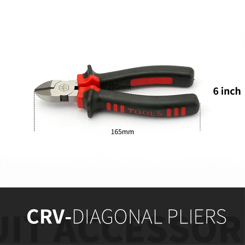 Wire Cutter Pliers 1Pcs 6 Inch 165mm Cr-v Diagonal Electrician Tool