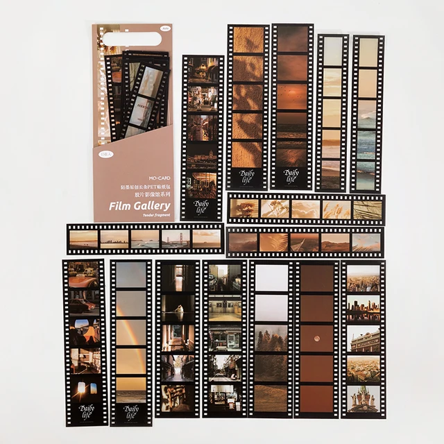 Mr Paper 8 Designs PET White Ink Strip Sticker Pack Film Image Gallery Series Creative Handbook DIY Decorative Sticker F