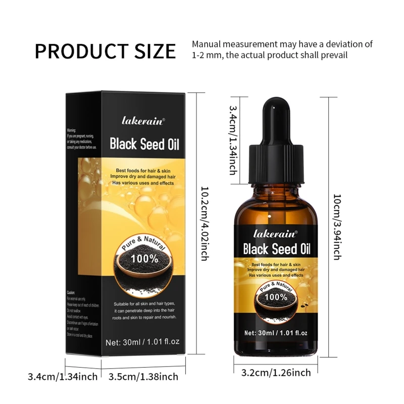 

Black Seed Oil 30ml Hydrating Serum Haircare Essential Dry Skin Nourishment