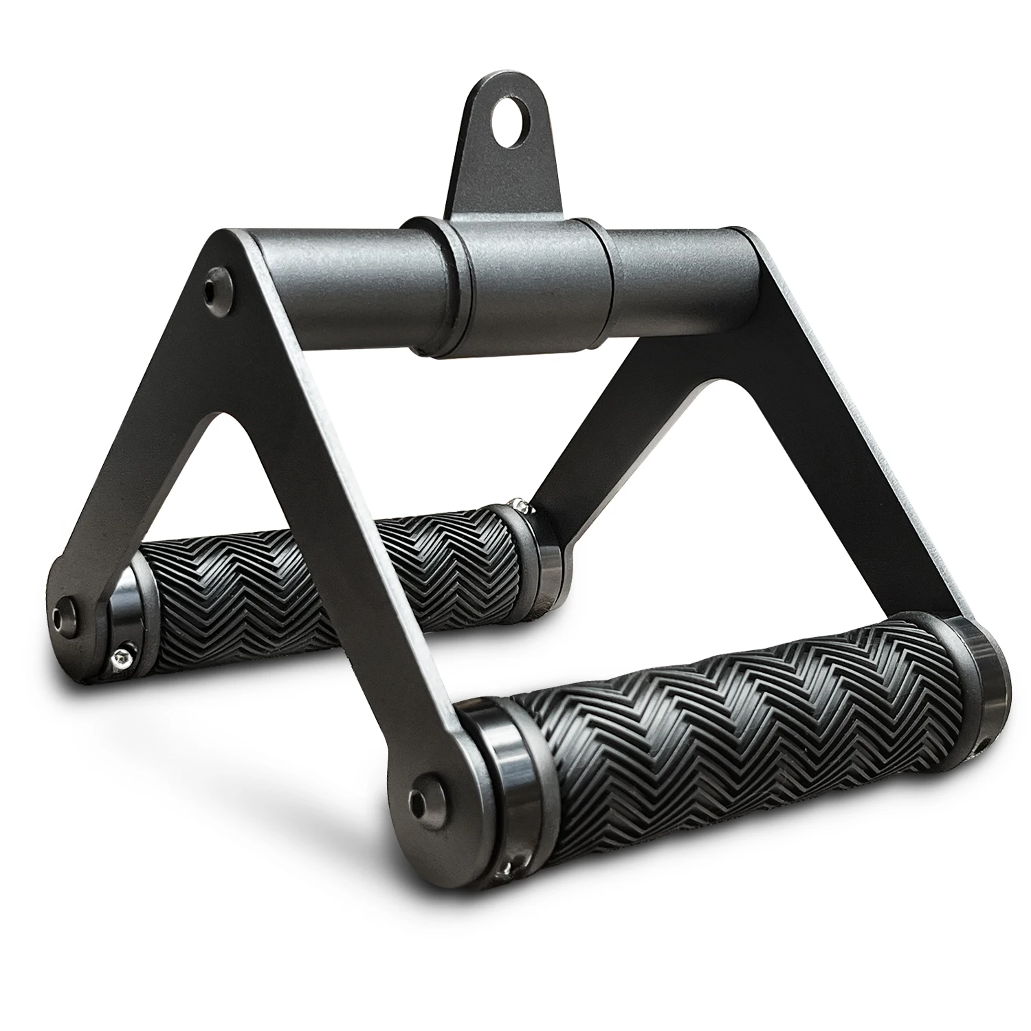 Fitness Workout Handle Double D 360 Rotataing Cable Row Attachment for Cable Machine Soft Rubber Gym LAT Pulldown Close Grip