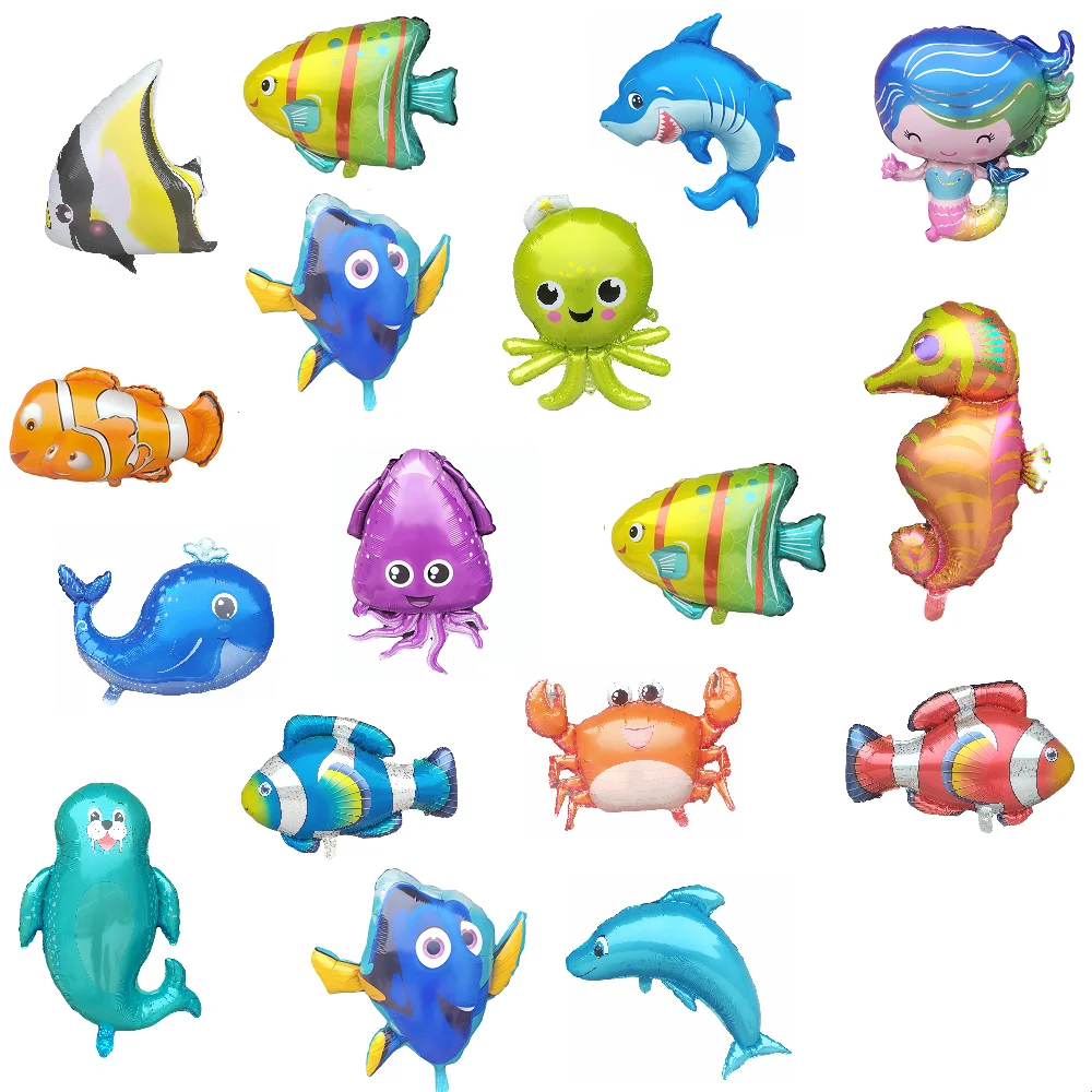 Große meeres tiere Folien ballons Hai Fisch Helium Luft Globos Baby party Geburtstags feier Hochzeits dekorationen Ozean Thema Ballons
