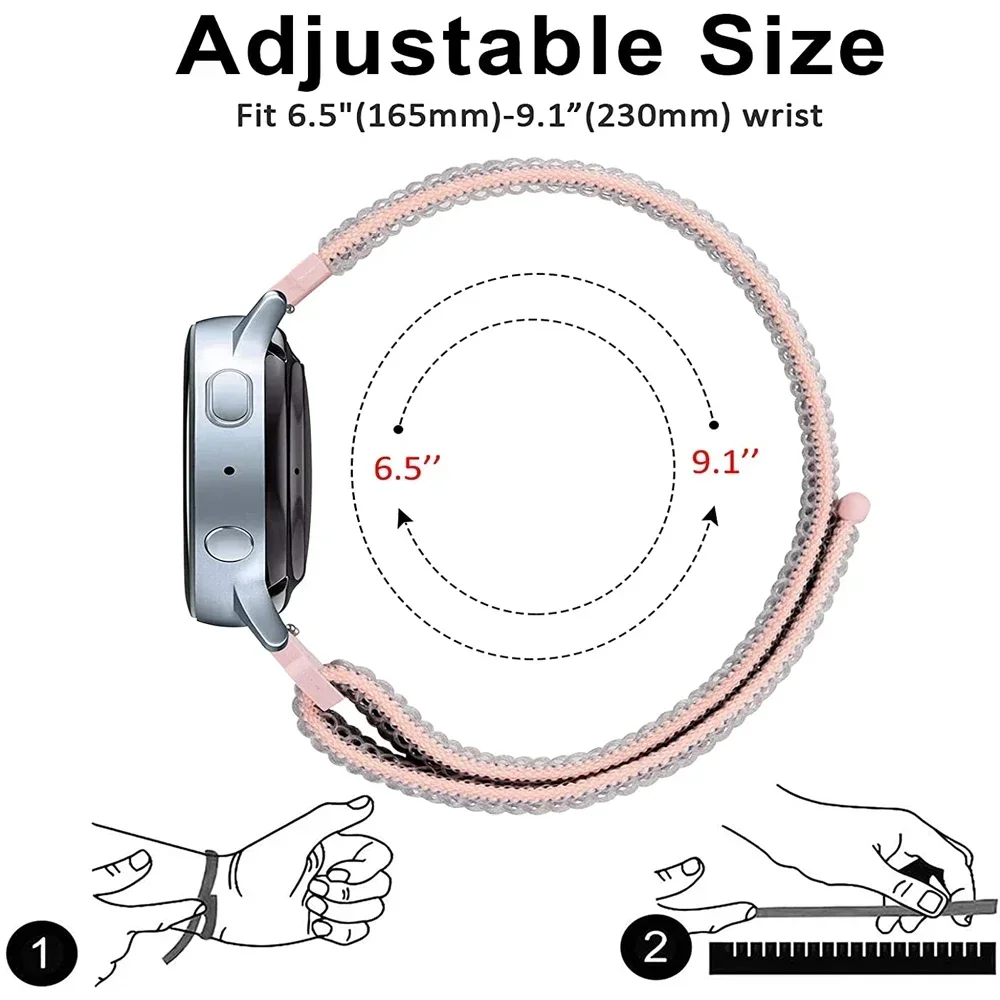 Versatile Nylon Loop Band - Adjustable Watch Bracelet Strap in Multiple Sizes