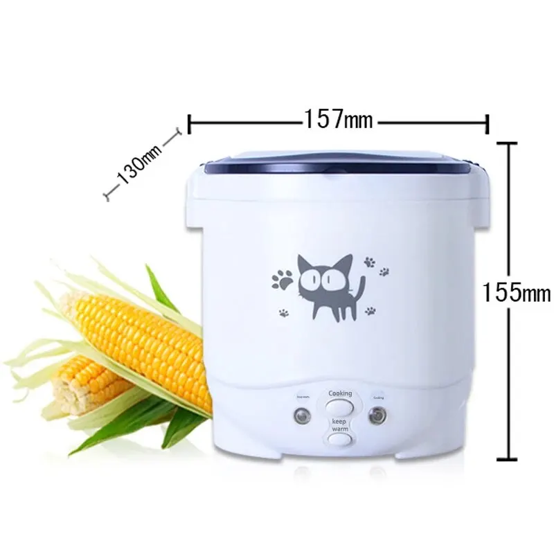 Electric Mini Rice Cooker Portable MultiCooker Household Rice Cookers 12V 24V 220V Pot Cooking Machine Pans For Car Truck Home