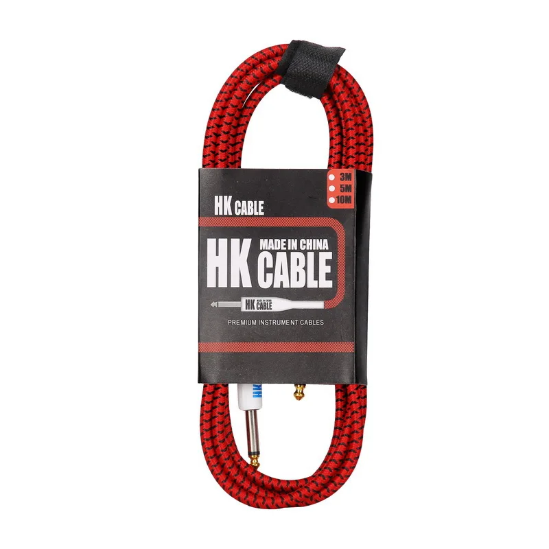 Guitar Audio Cables 3 Metre 5 Metre 6.35mm Male to Male Anti-Noise Colorful Braided Line Pedal Guitar Bass Universal