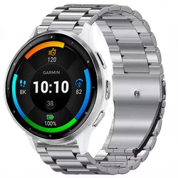22mm Stainless Steel Metal Strap Bracelet Wristband - Premium Accessory for Garmin Venu 3-2 (Titanium)