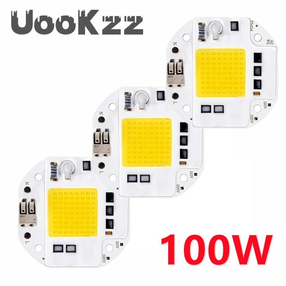 High Power 50W 70W 100W COB LED Chip 220V 110V LED COB Chip Welding Free Diode for Spotlight Floodlight Smart IC No Need Driver 2pc 110v 220v 75w smd soldering iron tweezers welding tips elbow gordak 902 heating enclosure fasteners desoldering ic chip tsui