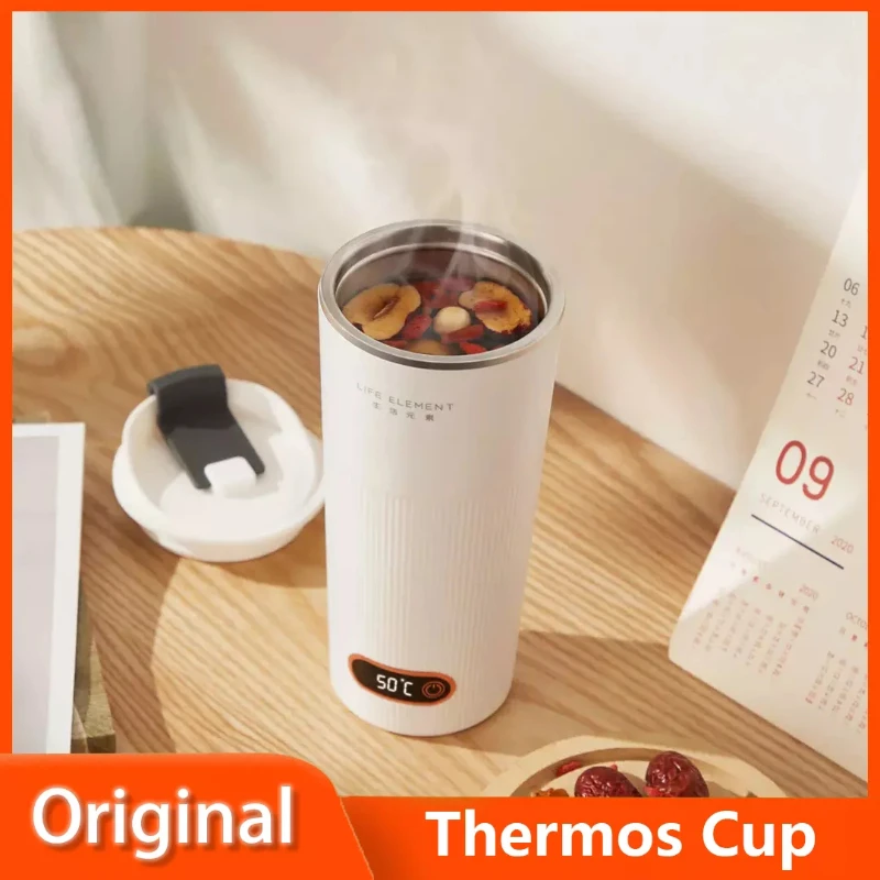 Youpin Life Element Wireless Thermostatic Mug 400ml Thermos Cup Portable Rechargeable Kettle Realtime Temperature Display Bottle