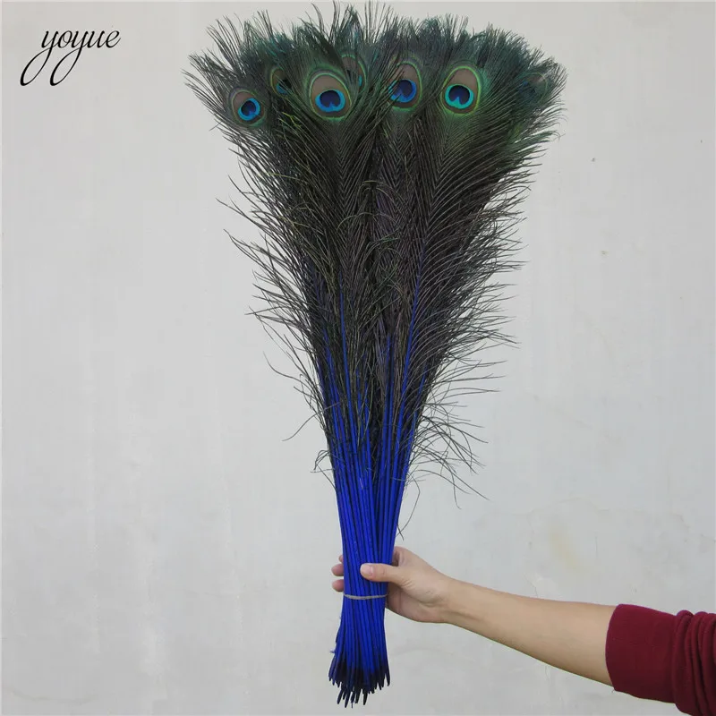 Seconds Royal Blue Glitter & Feather Peacock with Organza & Gems 27cm Long 