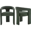 Modern Barrel Dining Chairs Set of 2, Upholstered Living Room Accent Chairs, Comfy Side Chair Lounge Armchair for Kitchen 1