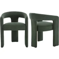 Modern Barrel Dining Chairs Set of 2, Upholstered Living Room Accent Chairs, Comfy Side Chair Lounge Armchair for Kitchen 1