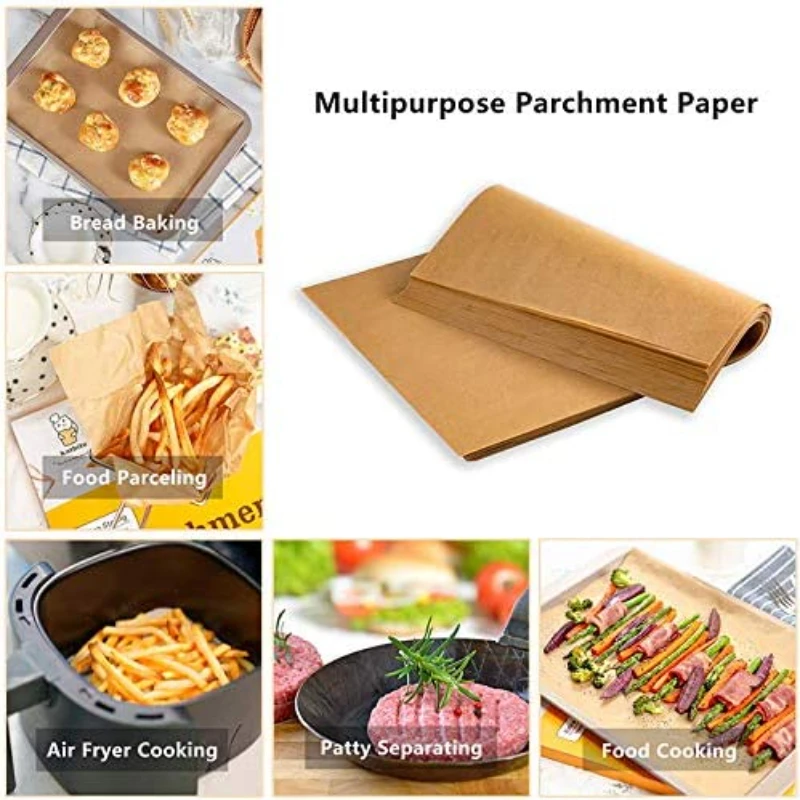 100pcs Parchment Paper Baking Sheets Non-Stick Precut Suitable Baking  Grilling Air Fryer Steaming Cookie Disposable Mats 30x40cm - AliExpress