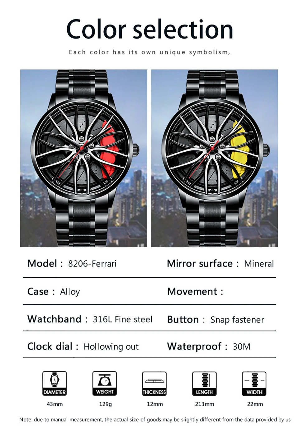 2022 Watch for Men Unique Custom Design Real 3D Car Wheel Watch Fashion Waterproof Sport Watch Men Rim Hub Watch Quartz Watch