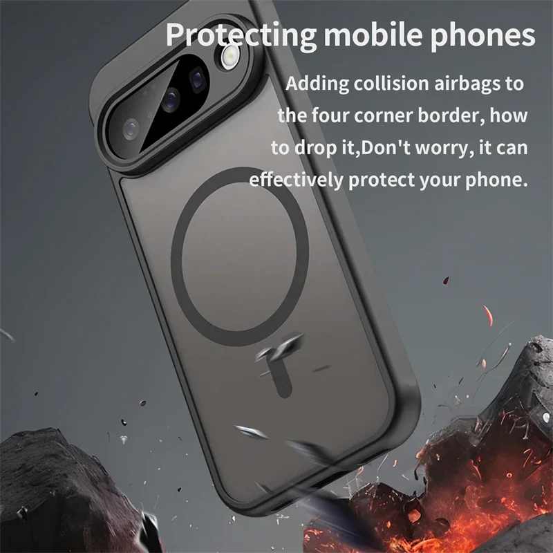 Translucent Matte Magnetic Shockproof Phone Case