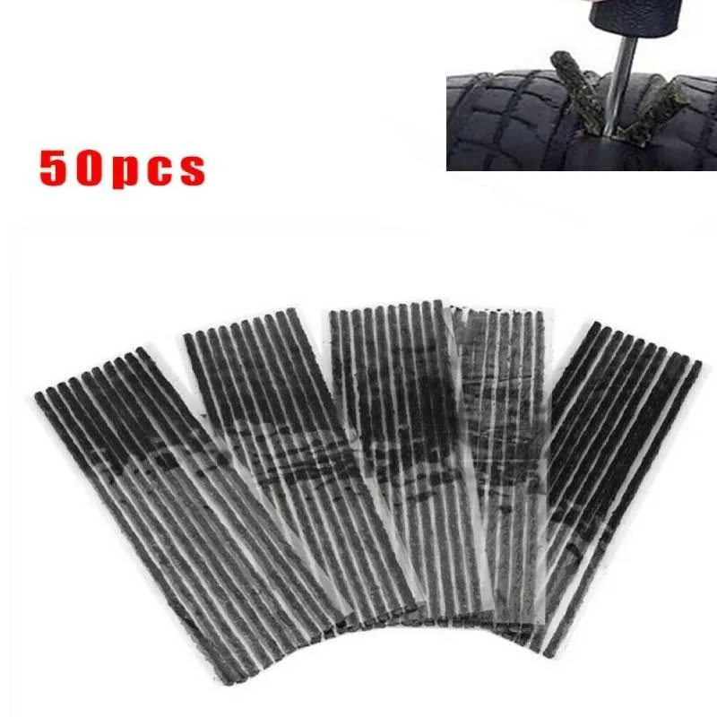 

50Pcs Car Tubeless Tire Repair Strip Tyre Puncture-Emergency Seal Stiring Glue Plug Motorcycle Bike Tyre Repair Tools Parts Kit