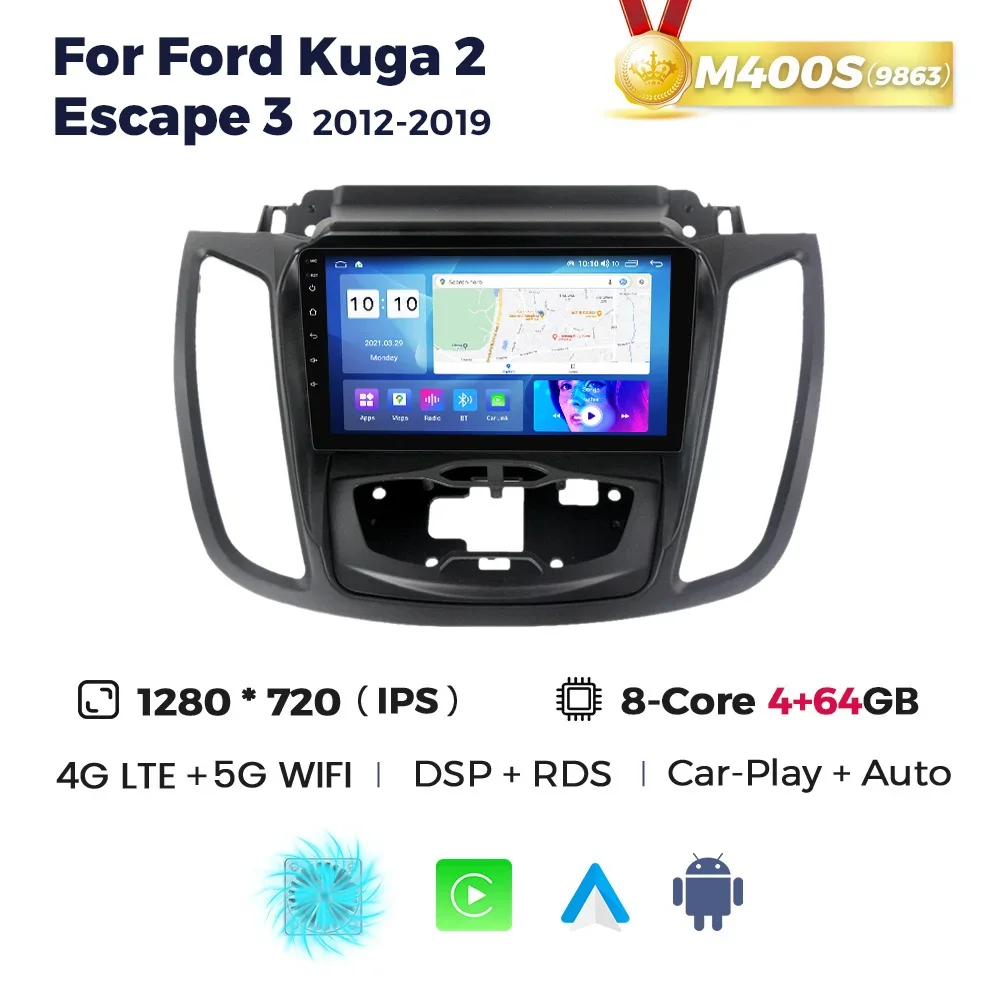 thumbnail image 1 of MEKEDE Carplay Android Auto para Ford Kuga 2 Escape 3 2012-2019 Unidad principal estéreo multimedia para automóvil 4G LTE WIFI Radio Pantalla dividida, 1 of 5
