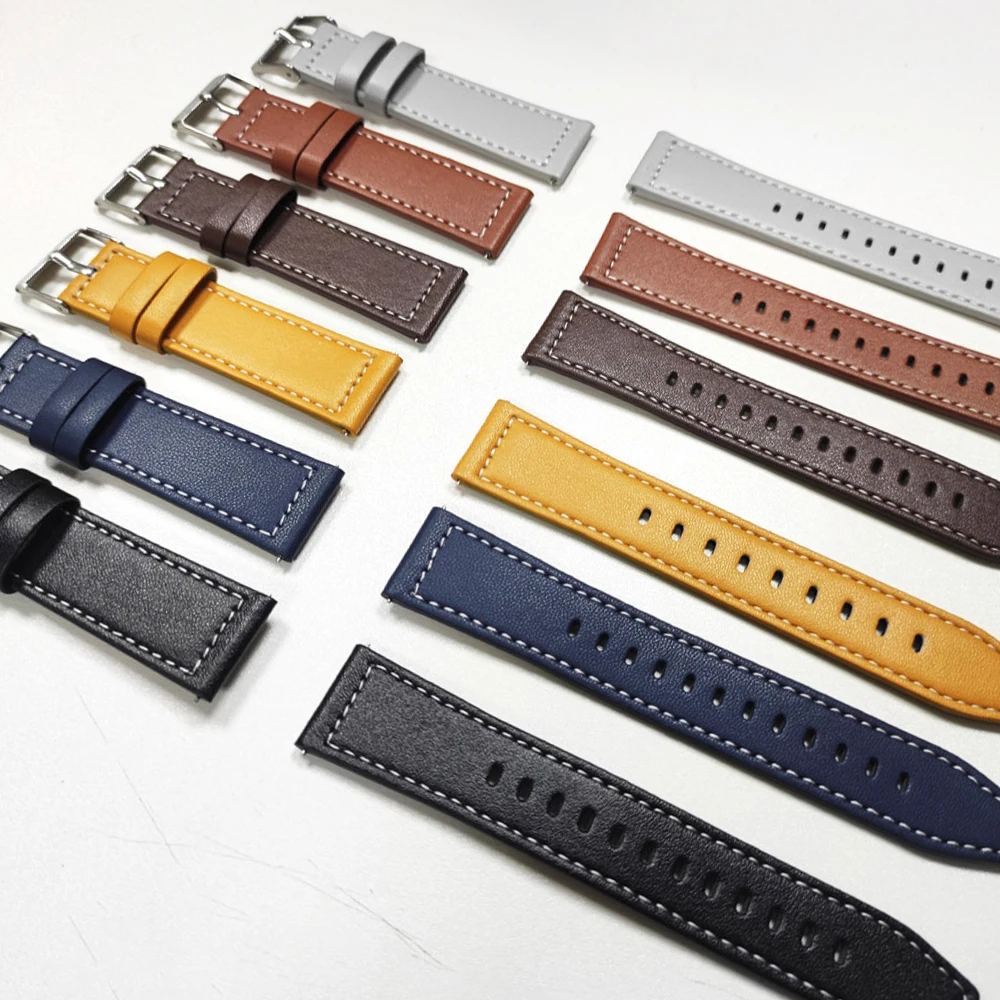 Premium Soft Leather Watch Strap - Versatile 20mm/22mm Band