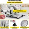 Commercial Meat Slicer, 200W Electric Deli Food Slicer, 1200RPM Meat Slicer with 8.7“ Chromium-plated Steel Blade, 0-12mm Adjust 5