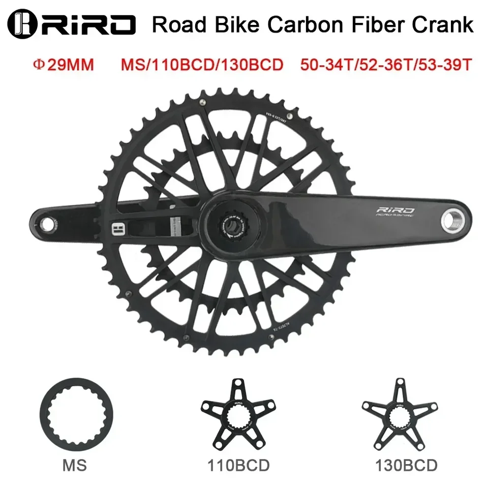 Riro Carbon Crankset Ultralight Carbon Fiber Bicycle Crank