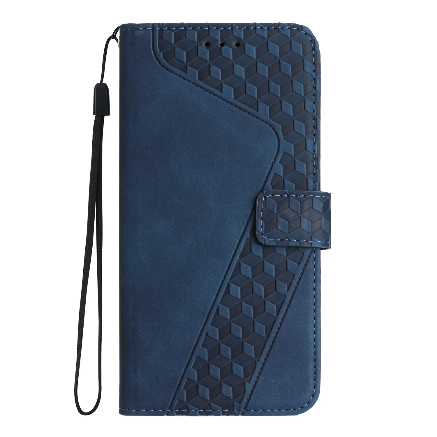 Magnetic Leather Flip Case with Card Slots and Wrist Strap