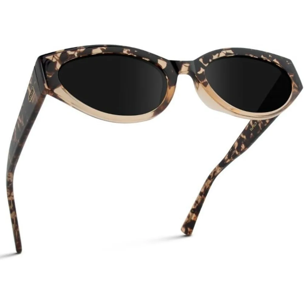 Vintage Slim Frame Gradient UV Protection Oval Cat Eye Sunglasses