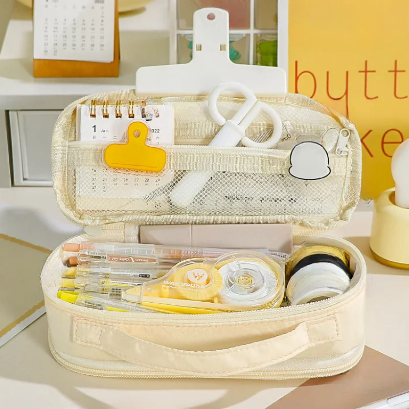 

Large Capacity Pencil Bag cute Pen Case Korean Stationery Zipper Pencil Pouch Big Stationery Box School Students Supplies
