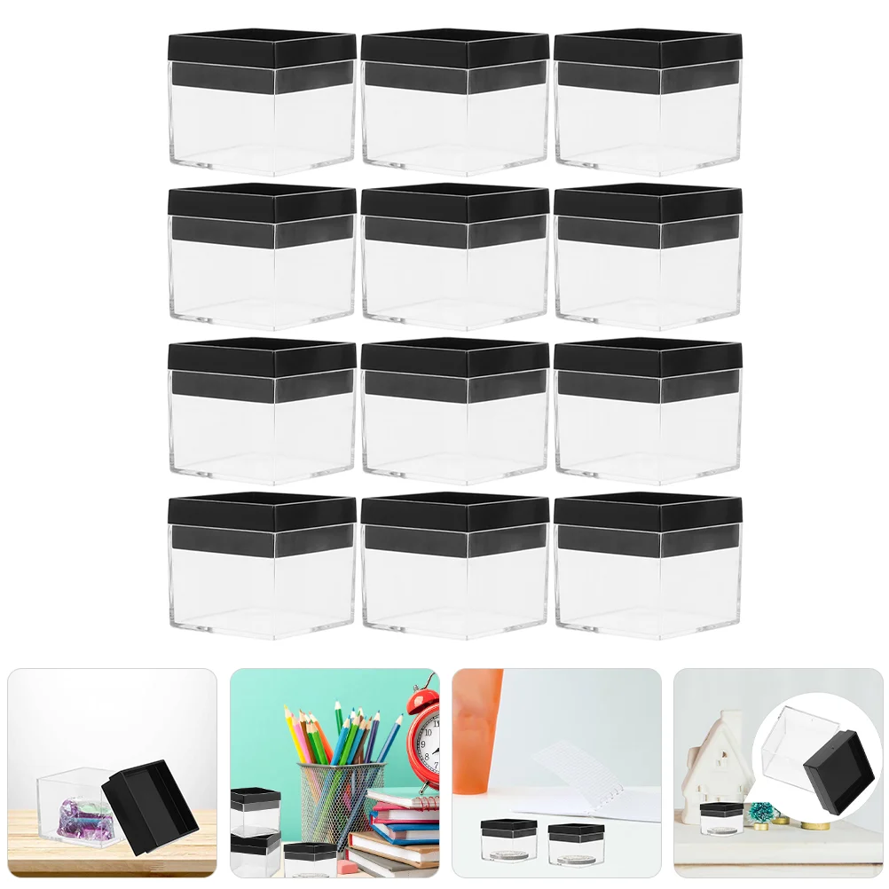

Plastic Container Specimen Case Boxes Clear Mineral Storage Rock Jewelry Coin Cube Acrylic Plastic Square Mini Gemstone Display