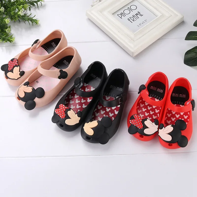 

Disney Spring Summer Princess Bow Mickey Mouse Girls Sandals Children Slippers baby girls Children's Shoes