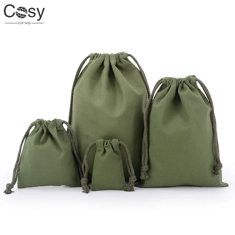 Eco-Friendly Cotton Blend Drawstring Gift Bags for Candy Storage and Home Organization