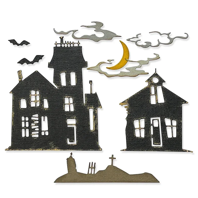 2021 New Halloween Haunted House Metal Cutting Dies For Diy Craft Making Paper Biglietto Di Auguri Ornamento Scrapbooking No Timbri Set