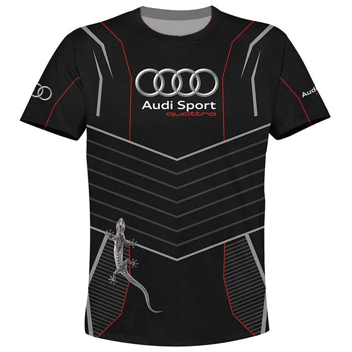 Conjuntos familiares a juego Camisetas de carreras Audi Ropa para hombres y mujeres Camisas de manga corta con cuello redondo Tops suaves y livianos de secado rápido