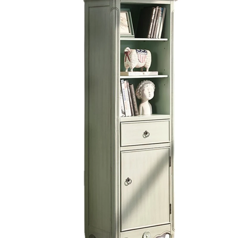 

YY American Solid Wood Triangle Side Cabinet Corner Shelf Living Room Corner Cabinet