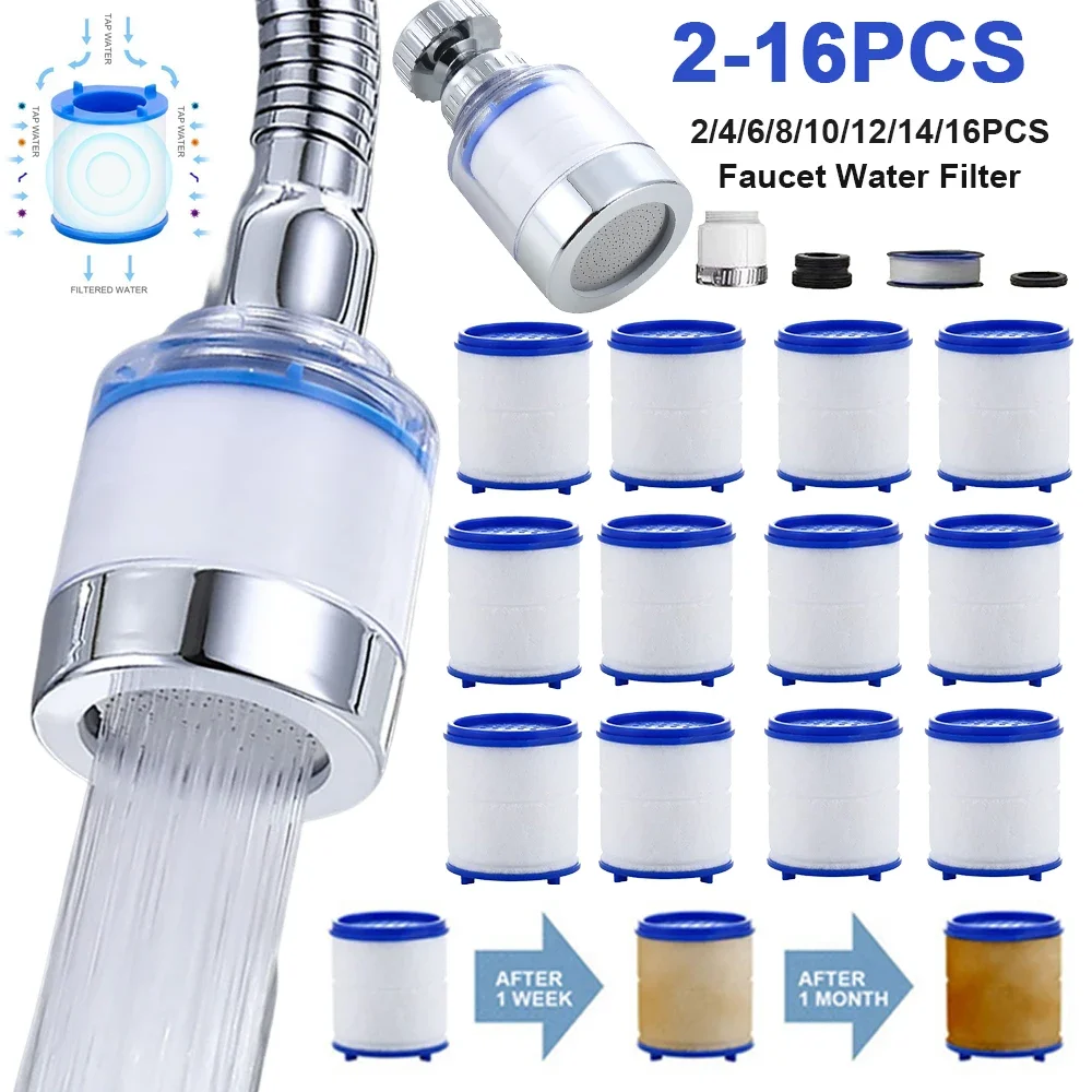 Faucet Water Purifier 360 Degree Rotating Faucet Filters Bubbler Mount Water Saving Anti-splash for Household Kitchen Bathroom