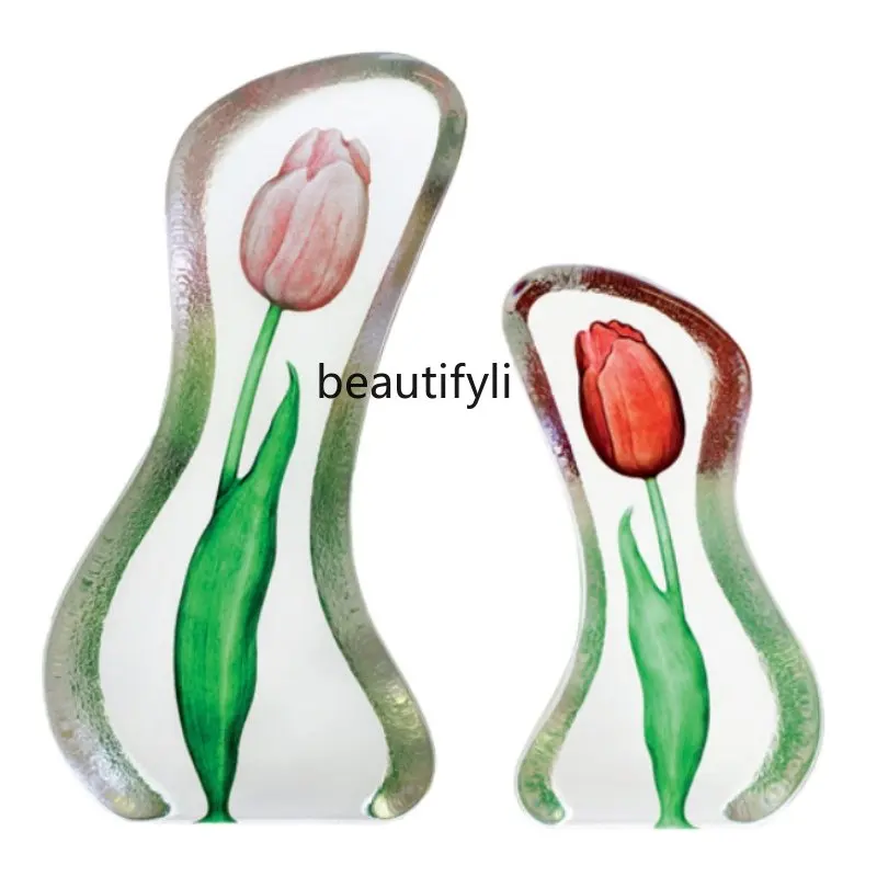 

zqCreative Crystal Tulip Decoration Flower Decorations for Lovers Trend Gifts