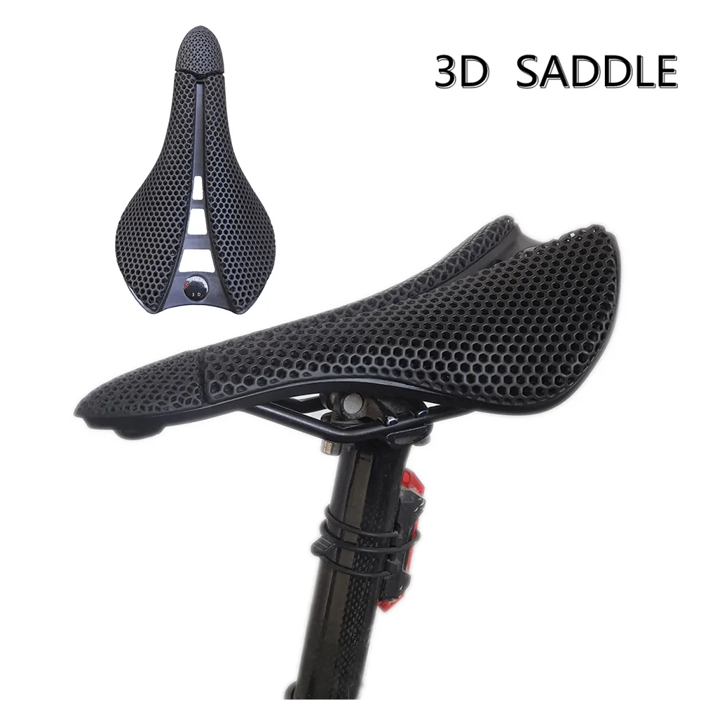 

BALUGOE New Bicycle 3D Printed Saddle Comfortable Road Bike MTB Seat Cozy Honeycomb Cushion Carbon Mountain Bike 3D Seat cushion