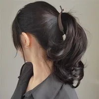 2PCS Matte Hair Clamps, Black & Brown Banana - Shaped Clips, Trendy Hair Accessories for Women's Chic Updos 4