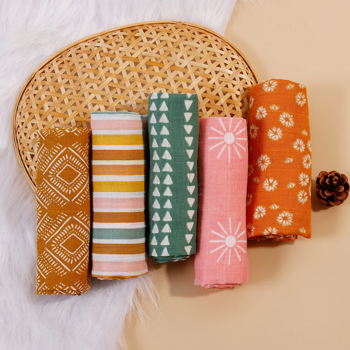 5-Pack Muslin Swaddle Cloths 4
