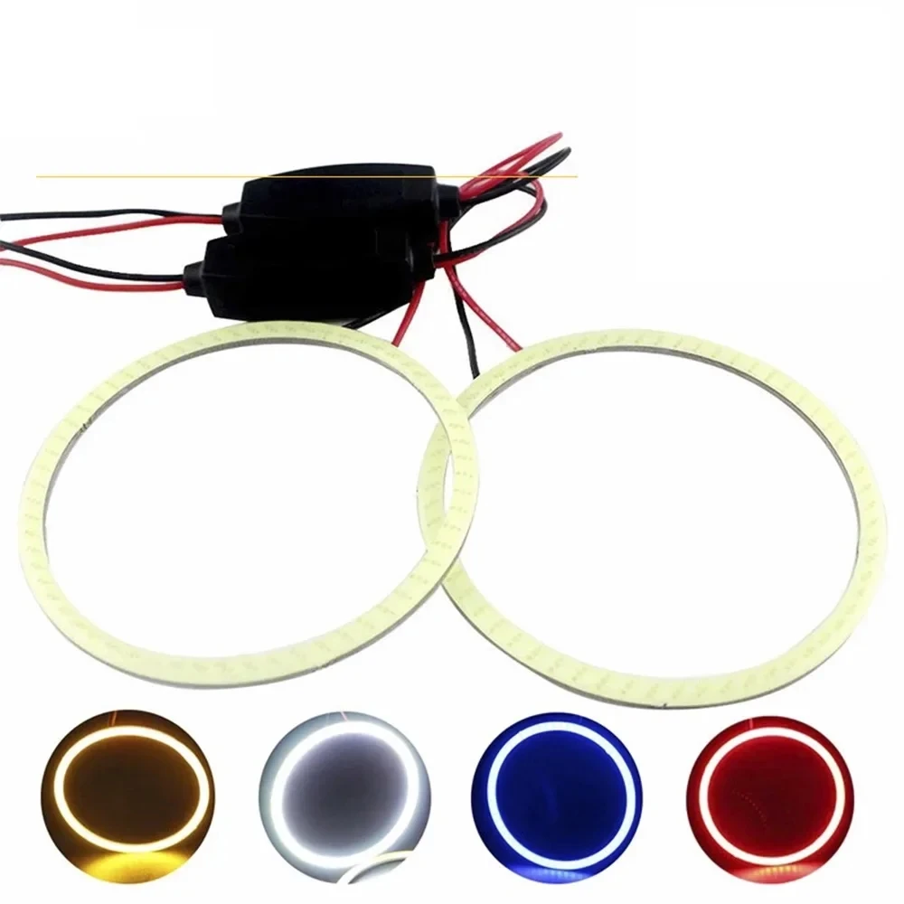 2 stücke Auto Scheinwerfer Cob Öffnung Engel Auge führte Cob weißes Licht Kreis 60/70/80/90/110/120mm Motorrad Moto Auto Lichter – Detail 5