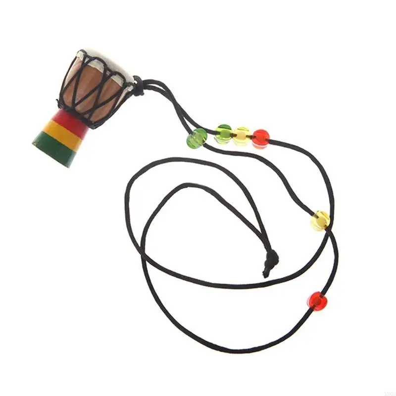 Mini Djembe Percussion African Hand Drum Pendant Drummer Present for Learning Drume Beginner Starter Tool