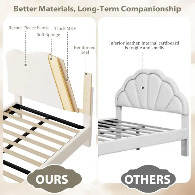 Velvet Upholstered Single Bed Frame 3ft 90x190cm Modern Scalloped Headboard Kids Girls Bed With Wooden Slats Bedroom Furniture 4 Velvet Upholstered Single Bed Frame 3ft 90x190cm Modern Scalloped Headboard Kids Girls Bed With Wooden Slats Bedroom Furniture 4
