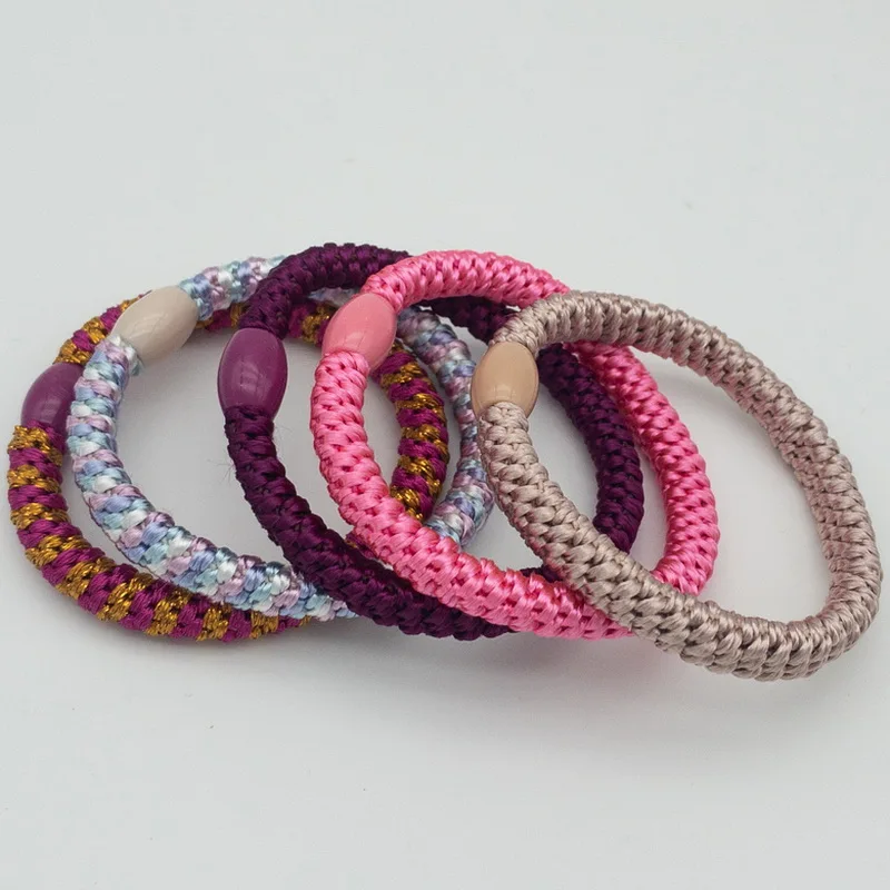Set of 5 Colorful Elastic Hair Tie Bracelets