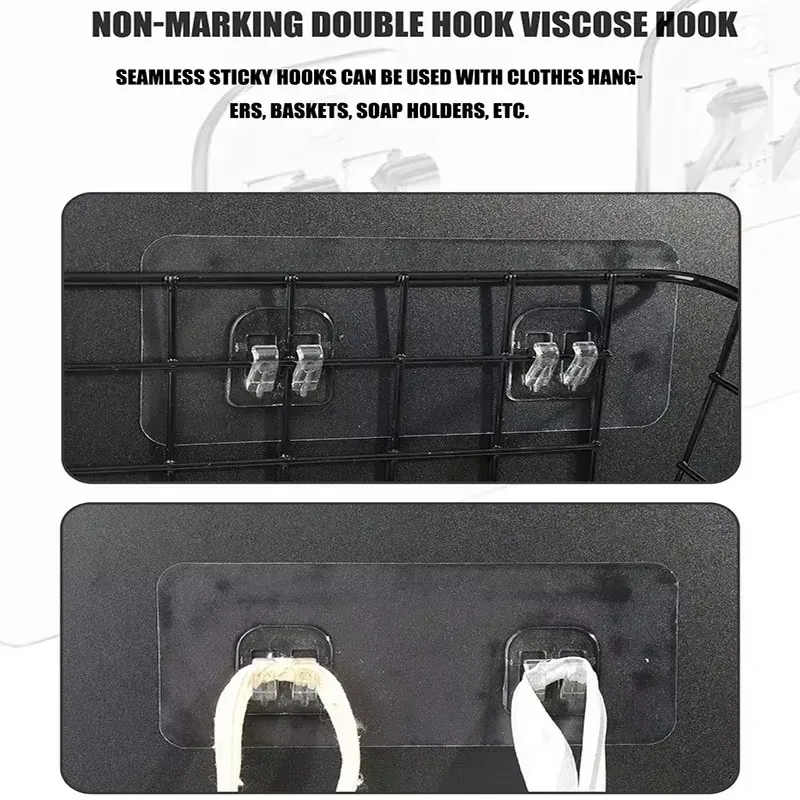 Adhesive Hook Waterproof Shelf Sticker for Bathroom Kitchen Wall Rack Storage